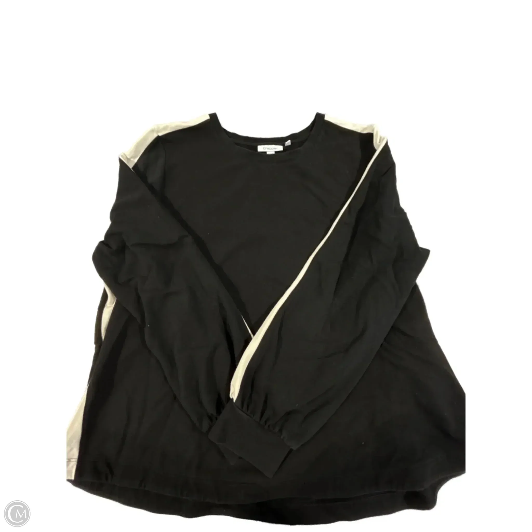 Sweatshirt Collar By Chicos In Black, Size: Xxl Easy Go Spark Mood