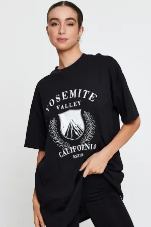 Black Graphic T-Shirt Short Sleeve StretchFabric Tight fit sexiness