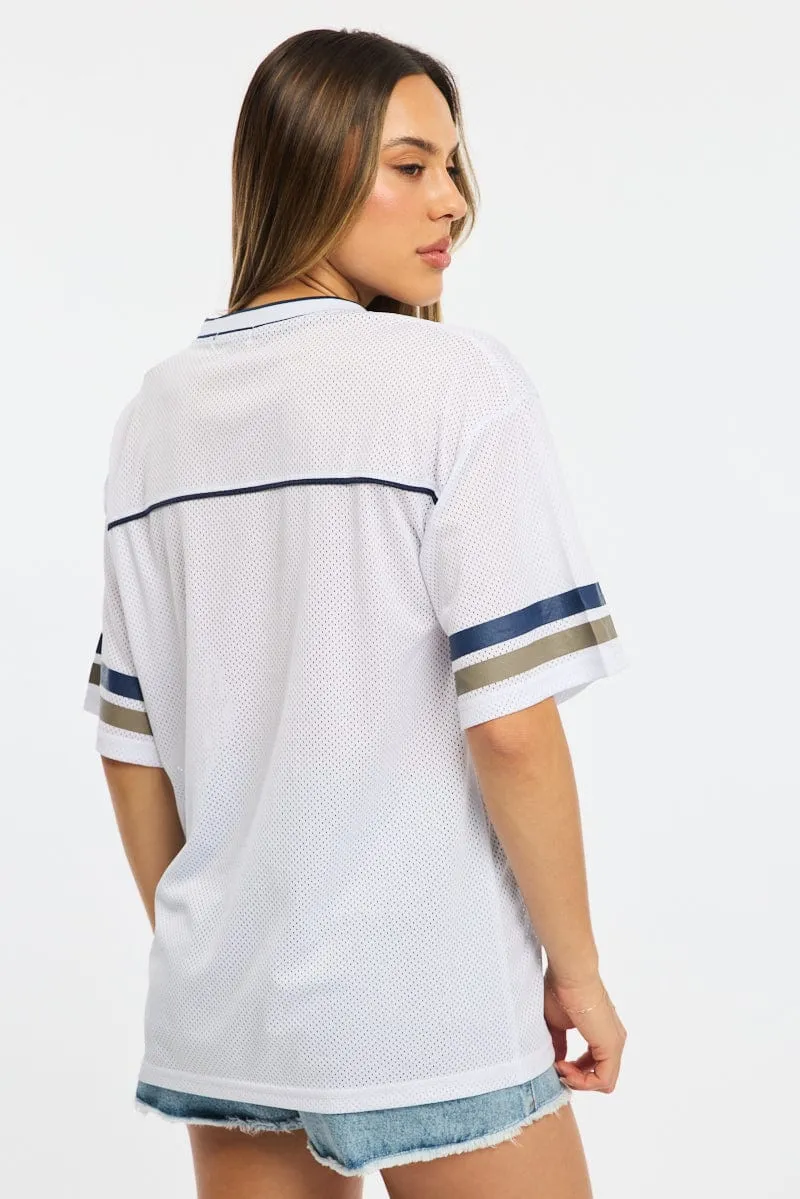White Graphic Tee Short Sleeve Stain Resistant Essential Wardrobe