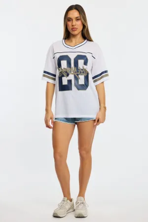 White Graphic Tee Short Sleeve Light and Comfortable