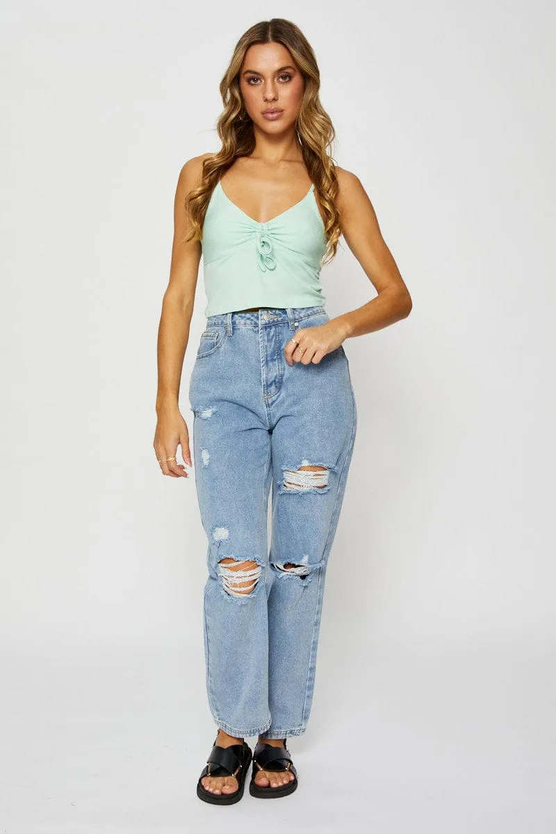 Green Singlet Top Kind Soul