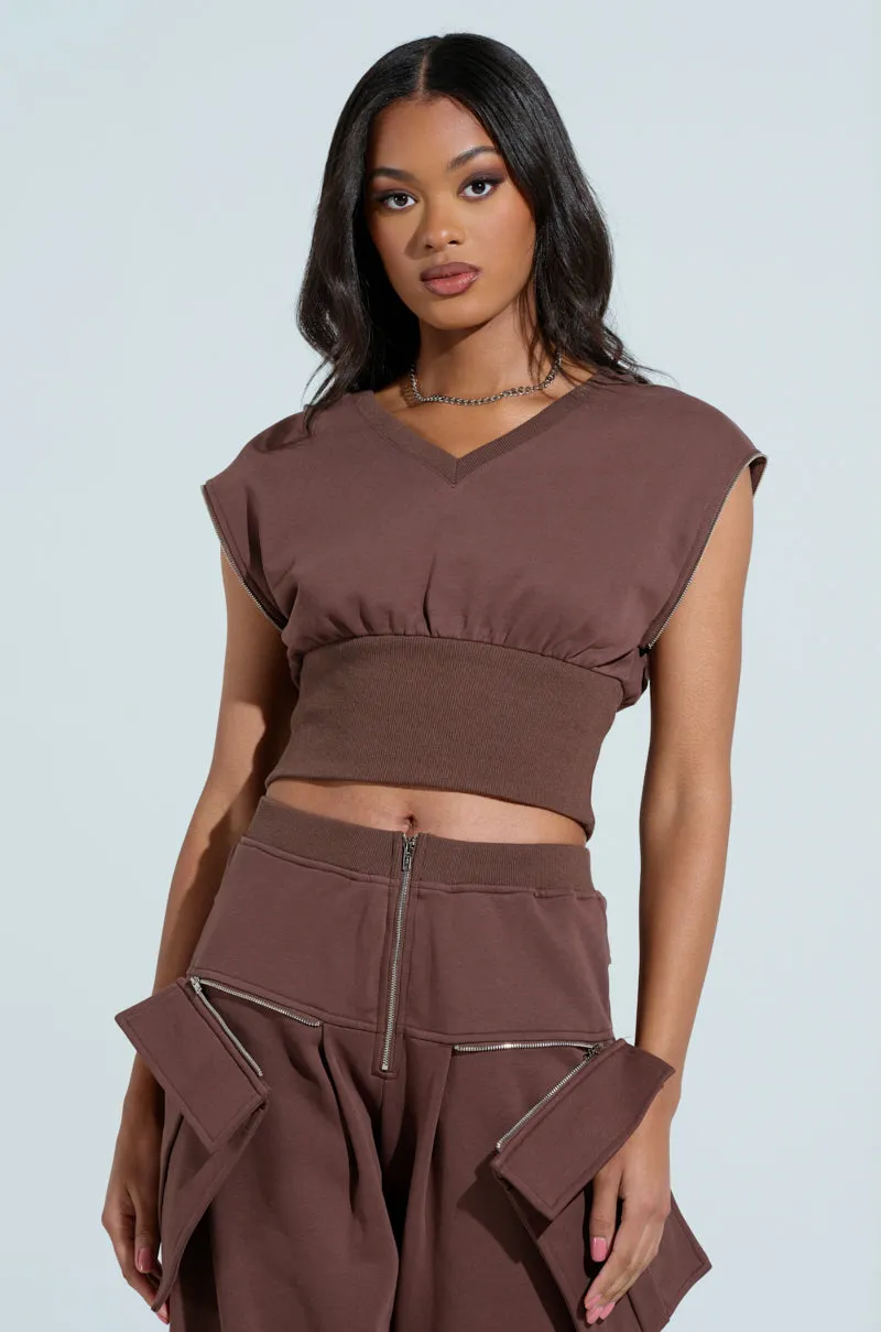Easy Layering dry cleanable NIA CORSETED ZIPPERED LONGSLEEVE SWEATSHIRT