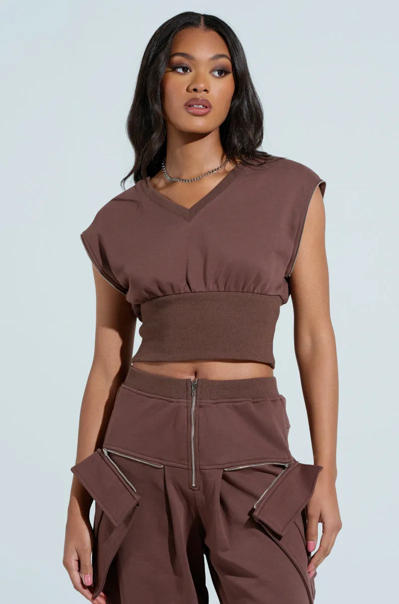 Fashion Top slim cut NIA CORSETED ZIPPERED LONGSLEEVE SWEATSHIRT