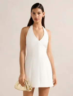 Angle Look Scene Glow Riley Structured Halter Mini Dress