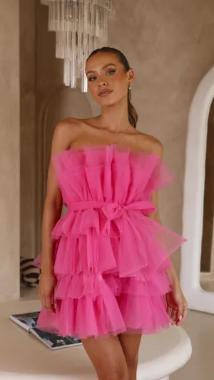 Trendy boho-inspired mini Youthful Look Carrie Mini Dress - Hot Pink