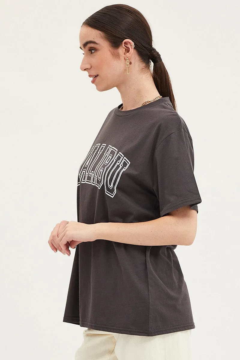 Active Fashion kids' Black Graphic T Shirt