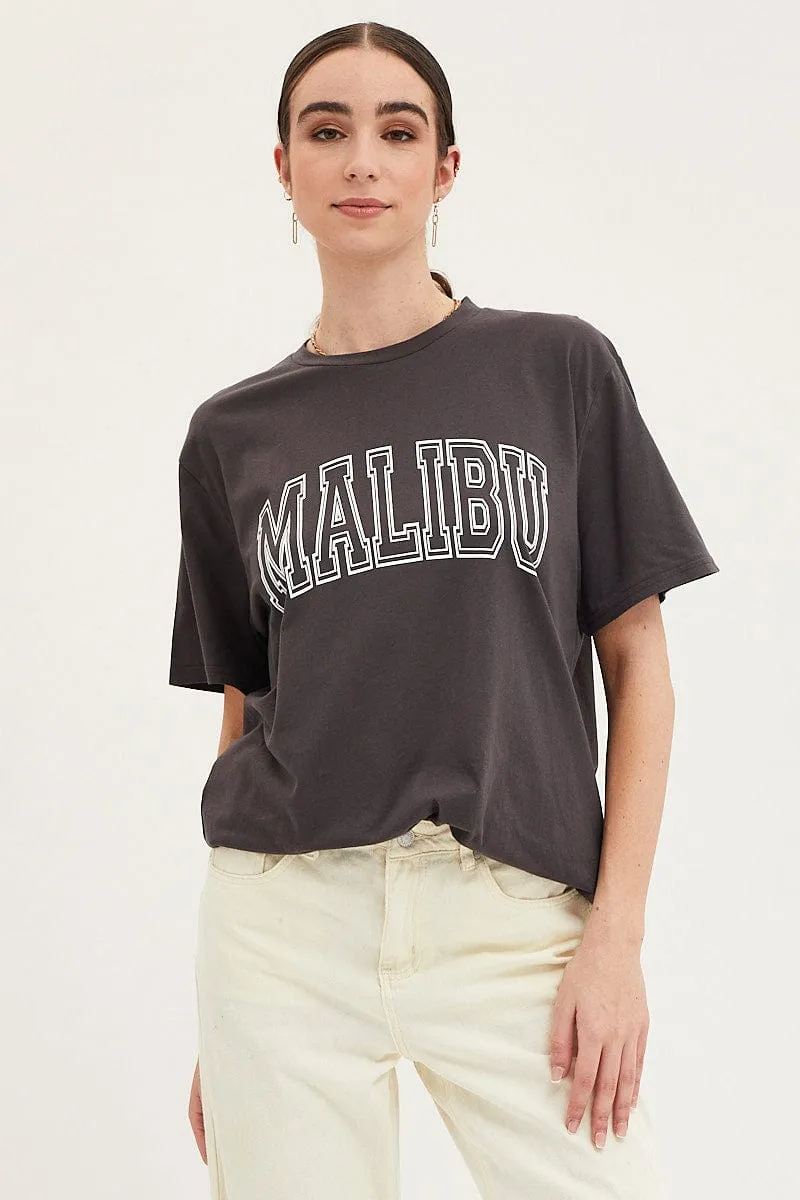 Cool Fit Anti Perspiration Lining Black Graphic T Shirt
