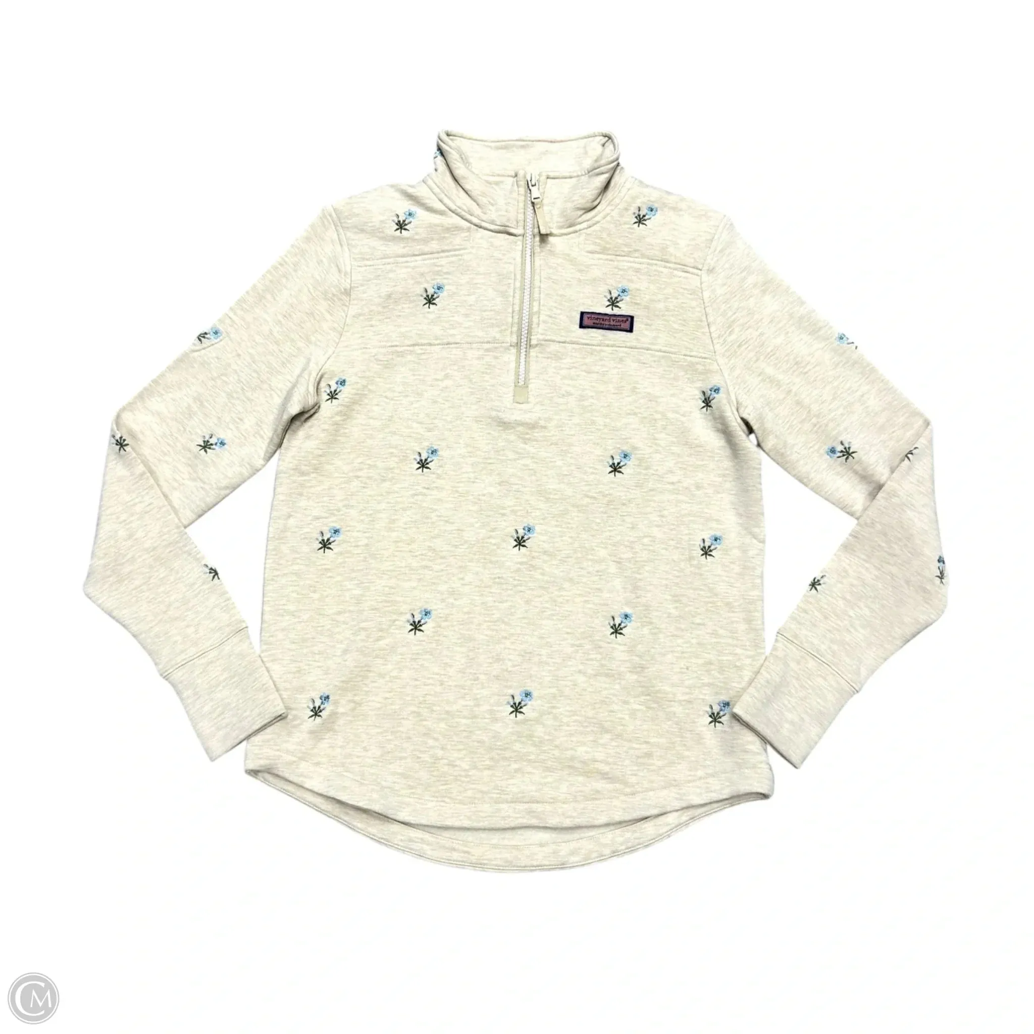 Sweatshirt Collar By Vineyard Vines In Tan, Size: S StretchableMaterial Rain Fit