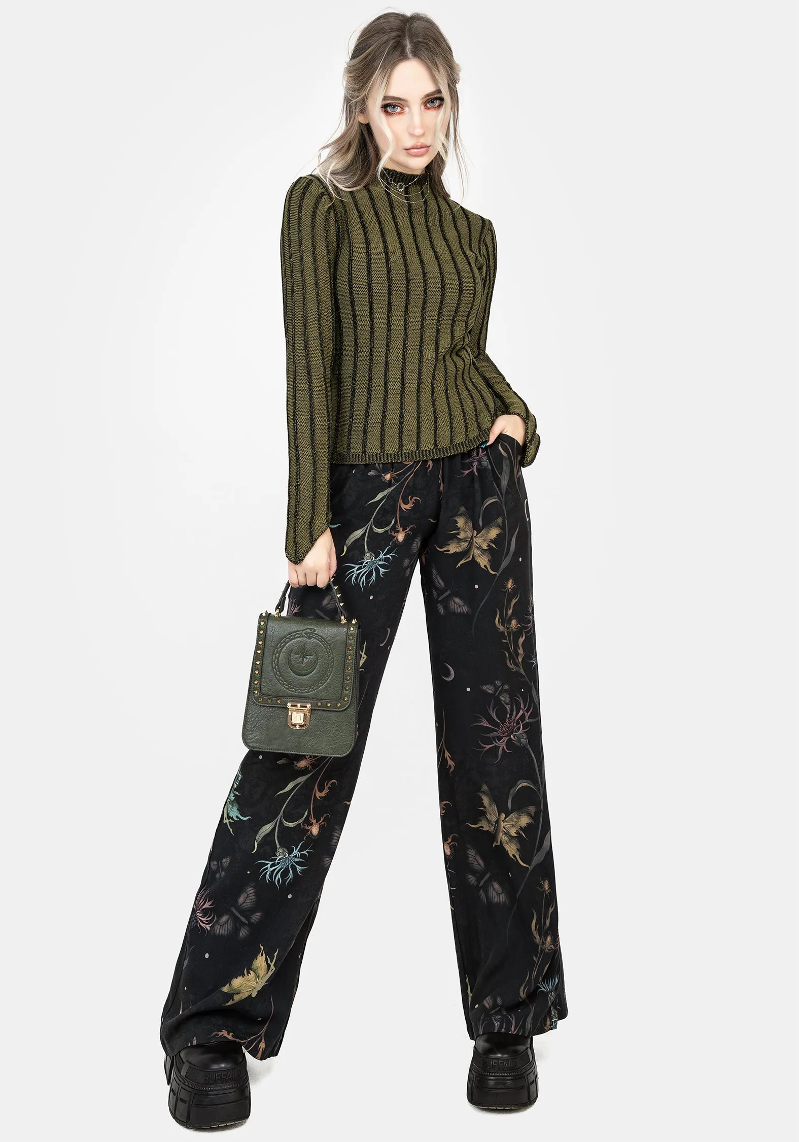 Rosanella Floral Print Straight Leg Trousers Sweat Resistant EcoFriendlyBlend
