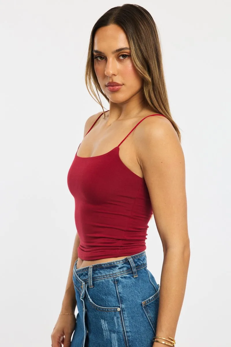 MultiPurposePockets Timeless Look Red Supersoft Singlet Double Layer