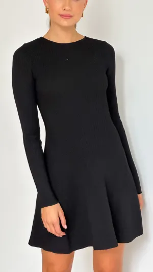Minimalist Closure Amity Mini Dress - Black