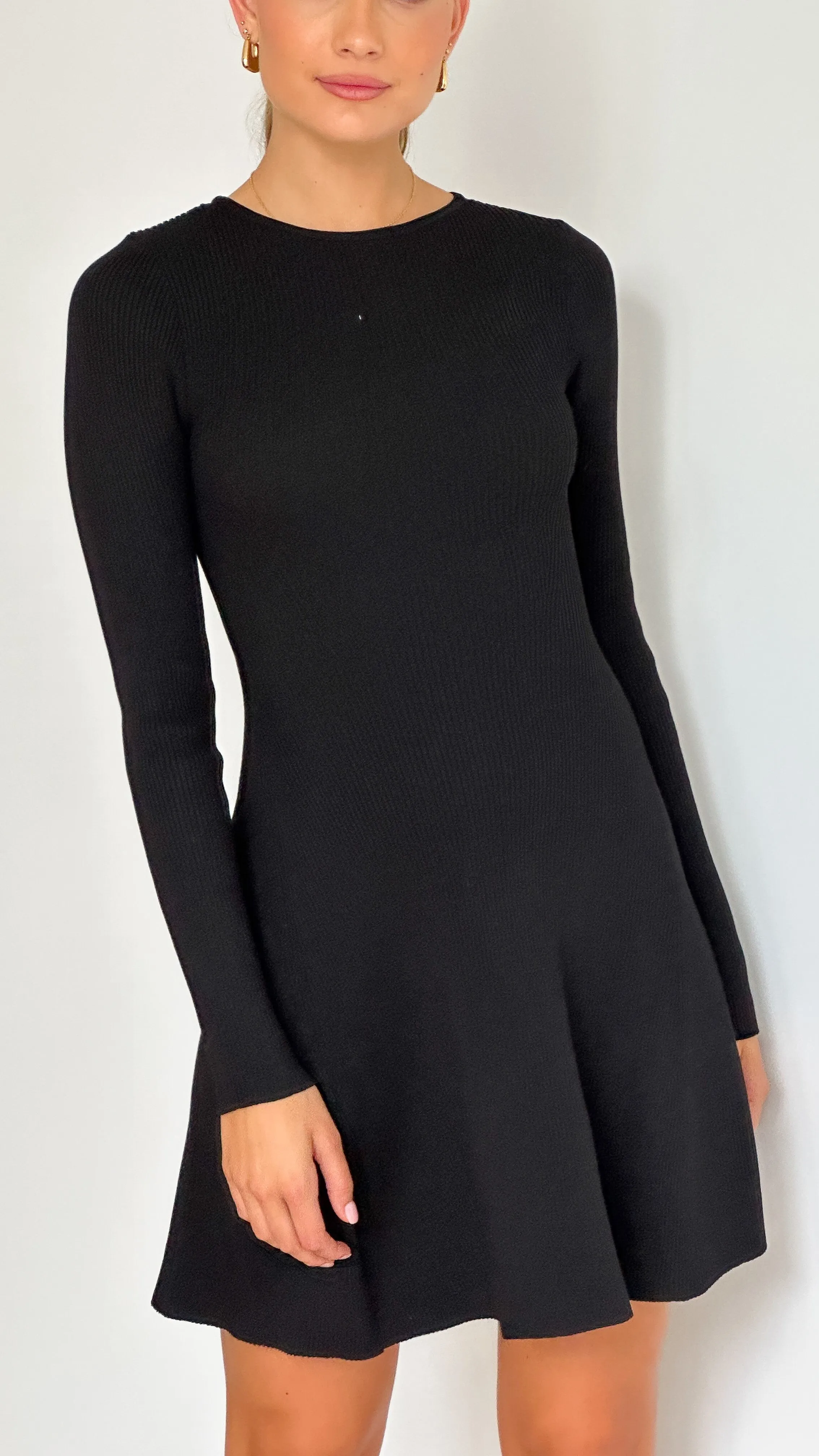 Minimalist Closure Amity Mini Dress - Black