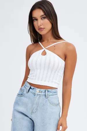 Practical Style ElasticBinding White Singlet Top Seamless