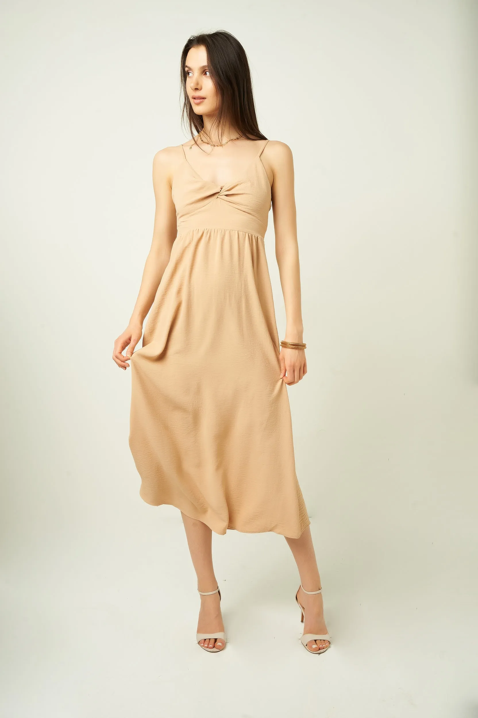 Comfy Look Robe midi ?? dos ouvert - D6A4400 - (E-A15)