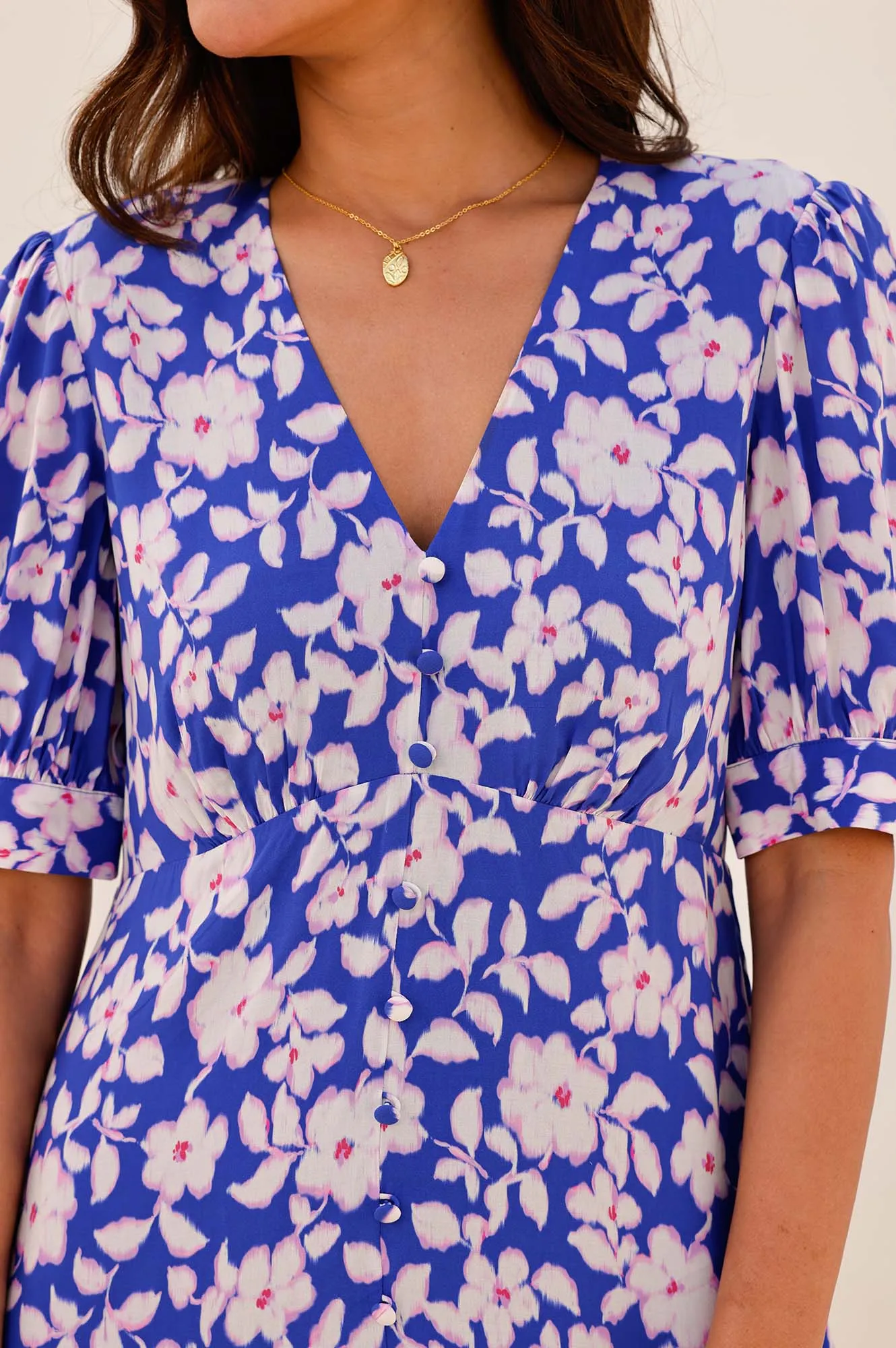 Anne Tea EcoVero? Dress | Blossom Cobalt/Pink All Day Comfort Easy Travel
