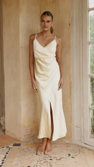 Fashion Forward Airy Shape Elsa Midi Dress - Yellow