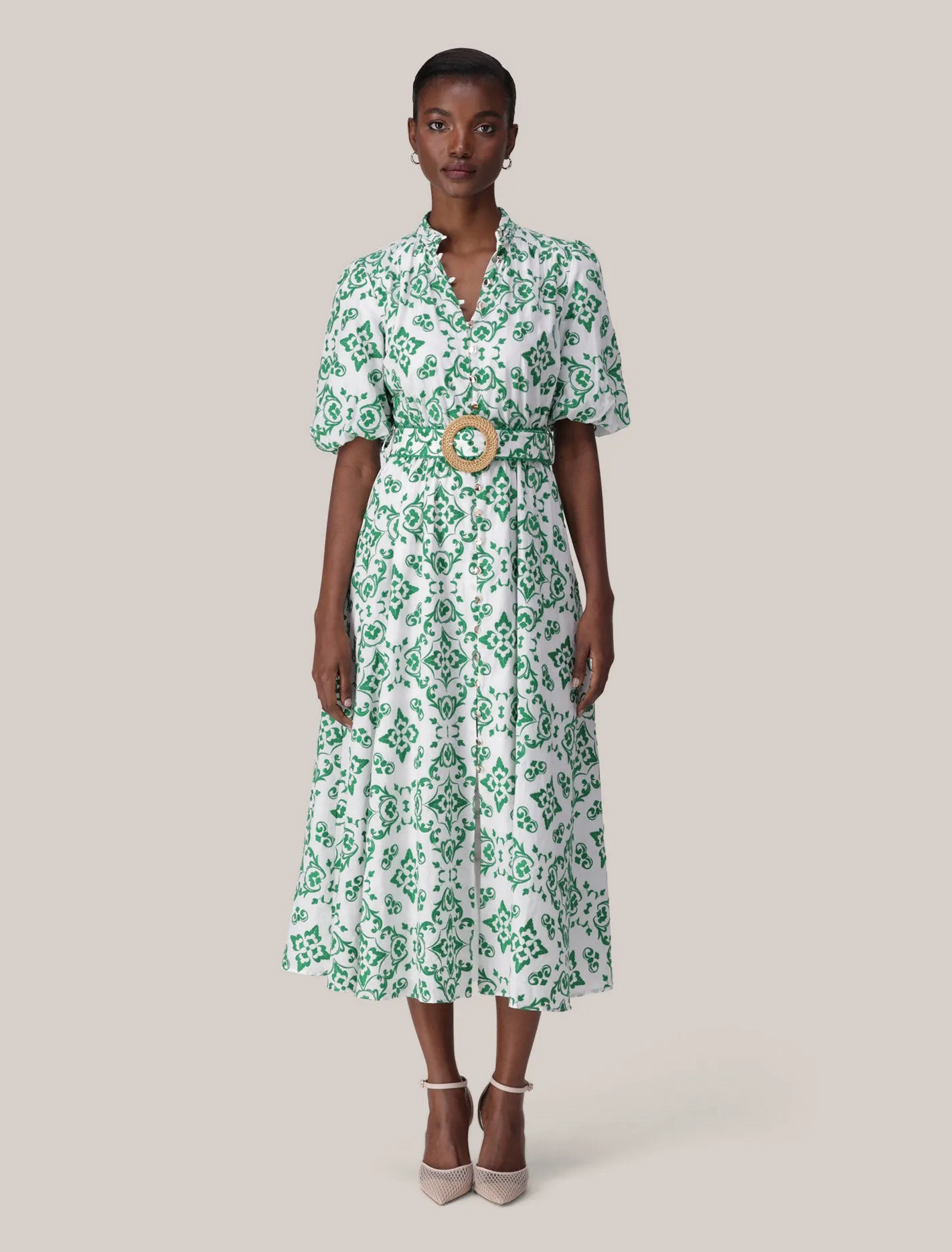 Galaxy Glow Elegant fit for formal occasions Rhiannon Embroidered Midi Dress