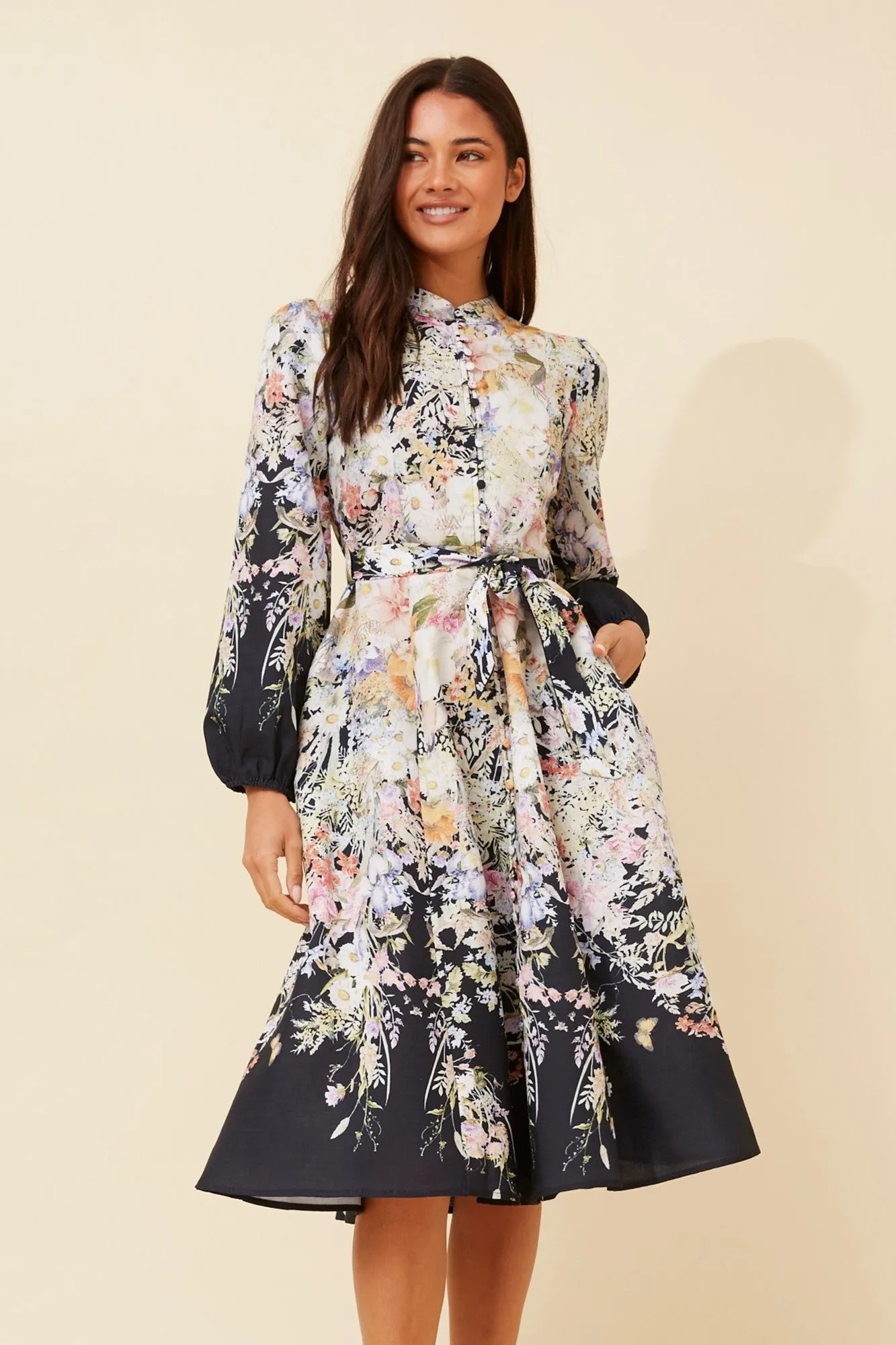 ALIATT FLORAL MIDI DRESS Chic dinner outfit