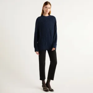 Roylene Ribbed Boyfriend Sweater Layered Knit Ventilated Underarm