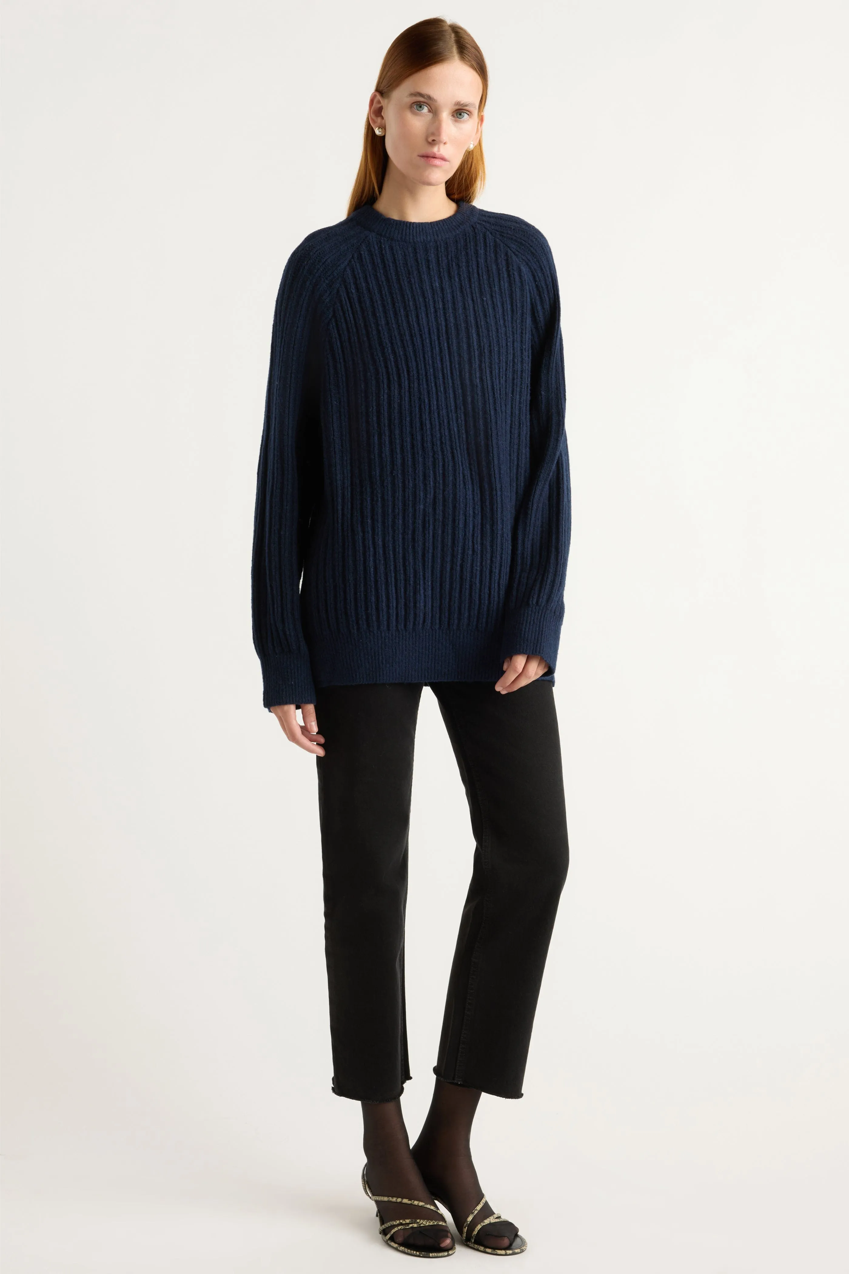 Sleek Knit Chilly Day Comfort Roylene Ribbed Boyfriend Sweater