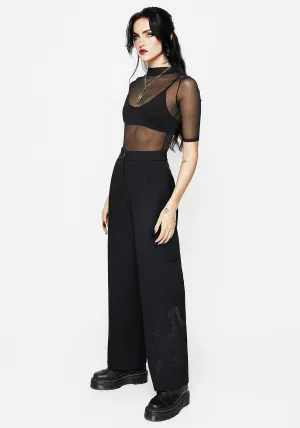 Adjustable Belt Loops HiddenDrawcord Slither Snake Embroidered Tailored Trousers
