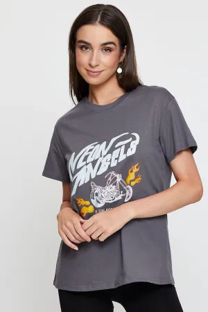 Comfort Apparel Vintage authenticity Grey Graphic T-Shirt Short Sleeve