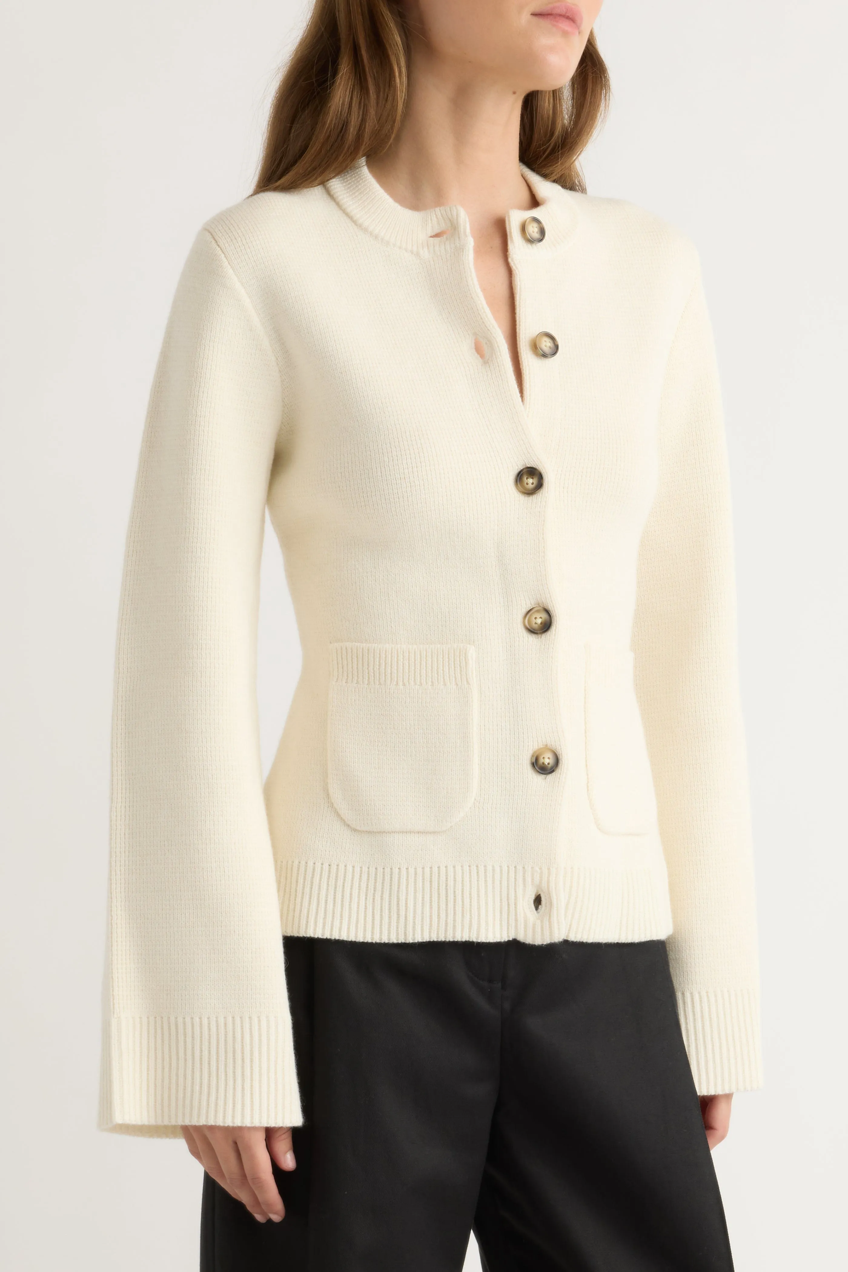 Knitted Layer Eames Organic Cotton-Wool Cardigan