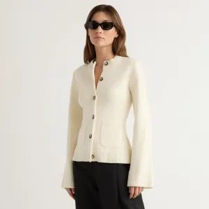 Eames Organic Cotton-Wool Cardigan Hypoallergenic Wool Mix Multi Layer Insulation