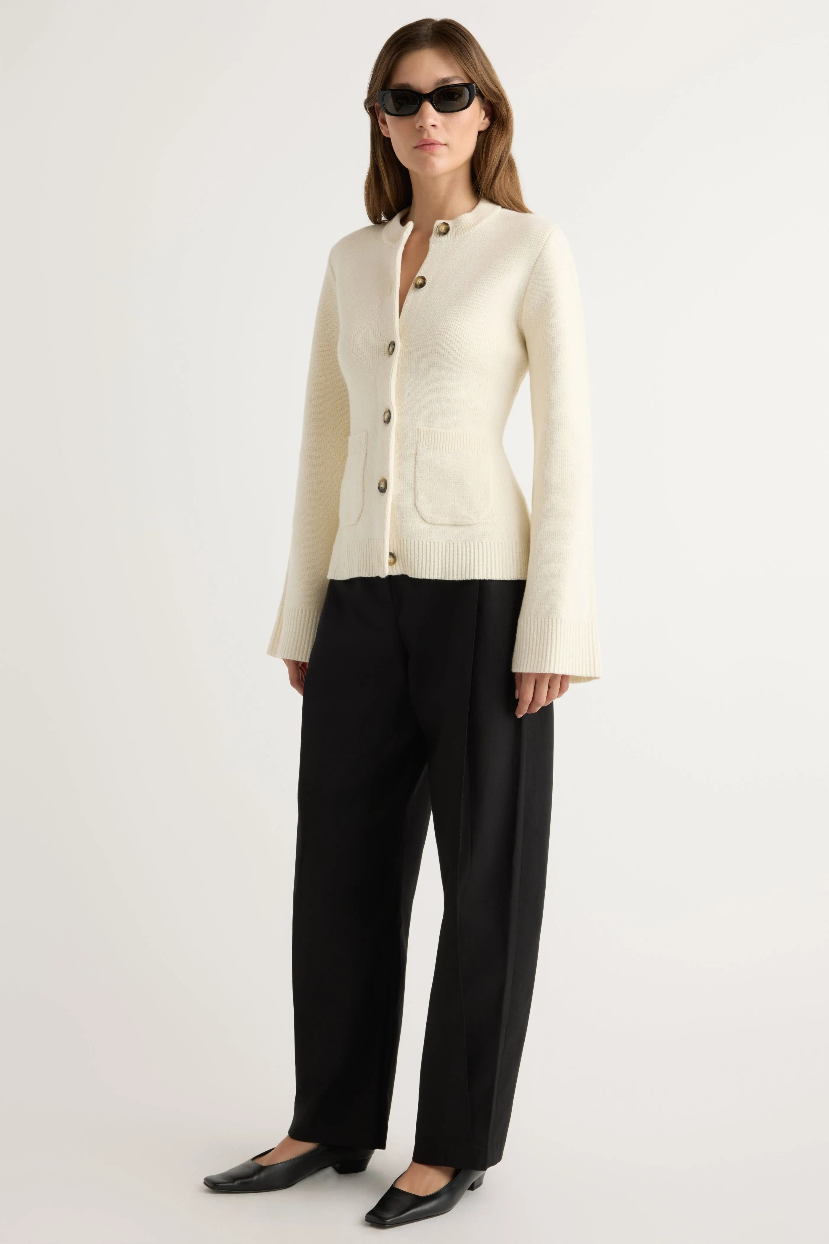 Eames Organic Cotton-Wool Cardigan Abrasion Resistant Seams High Density Weave