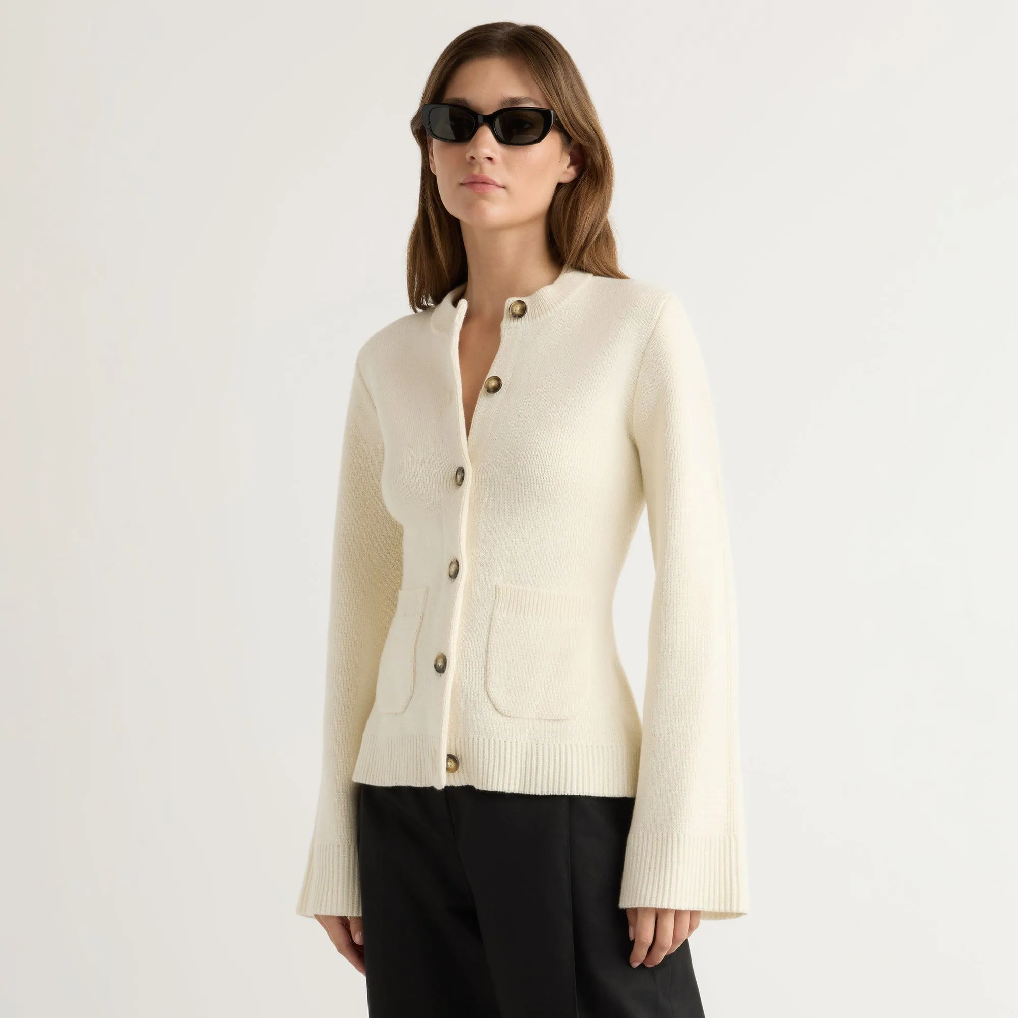 Eames Organic Cotton-Wool Cardigan Hypoallergenic Wool Mix Multi Layer Insulation
