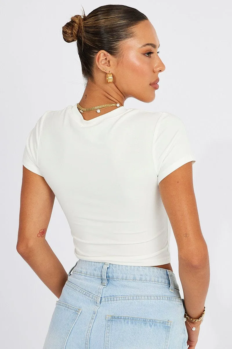 QuickReleaseClosure EasyAdjustStraps White T Shirt Short Sleeve Crew Neck
