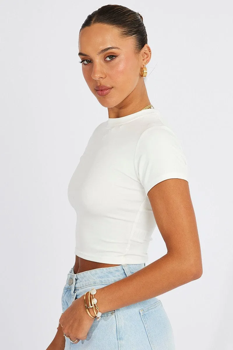 EcoFriendly Textiles Open Heart White T Shirt Short Sleeve Crew Neck