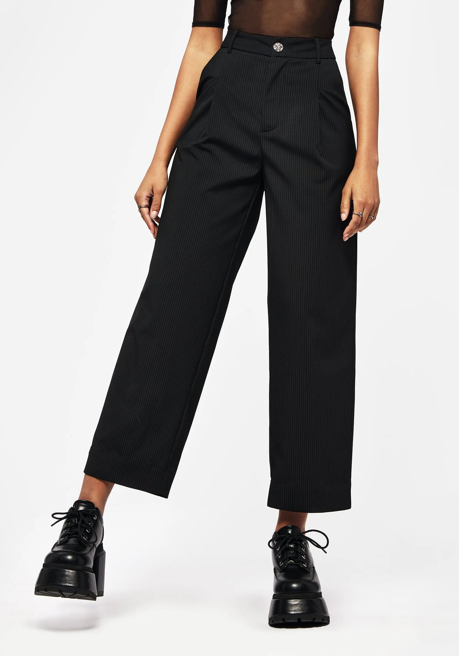 Freedom Fit Cozy and Soft Zelda Pinstripe Tailored Balloon Trousers