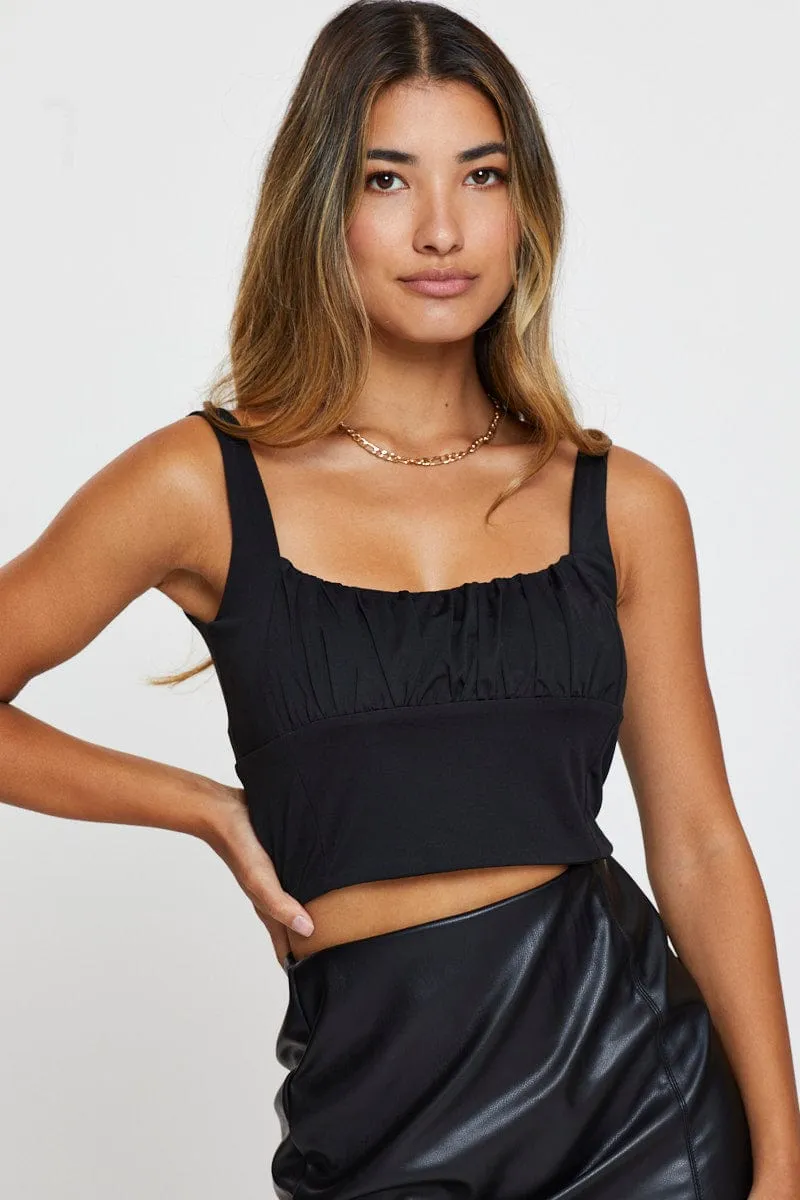 Active Style Translucent Soul Black Crop Top