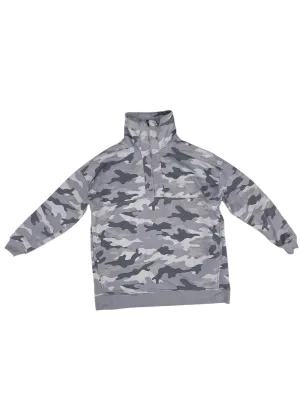 NonRestrictiveSilhouette Data Mode Sweatshirt Collar By Quaker Factory In Camouflage Print, Size: S