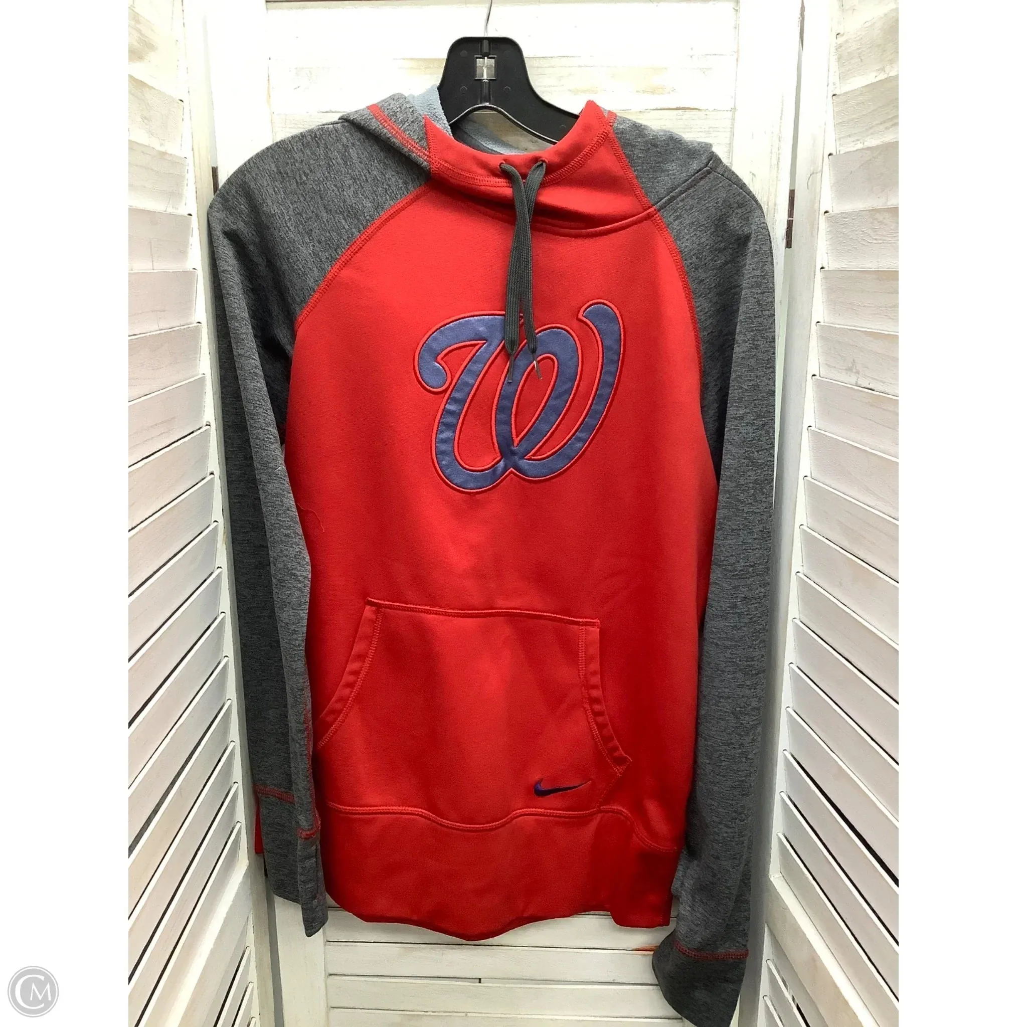 Sweatshirt Hoodie By Nike Apparel In Red Grey, Size: M Ethical Mode NoIrritationSeams