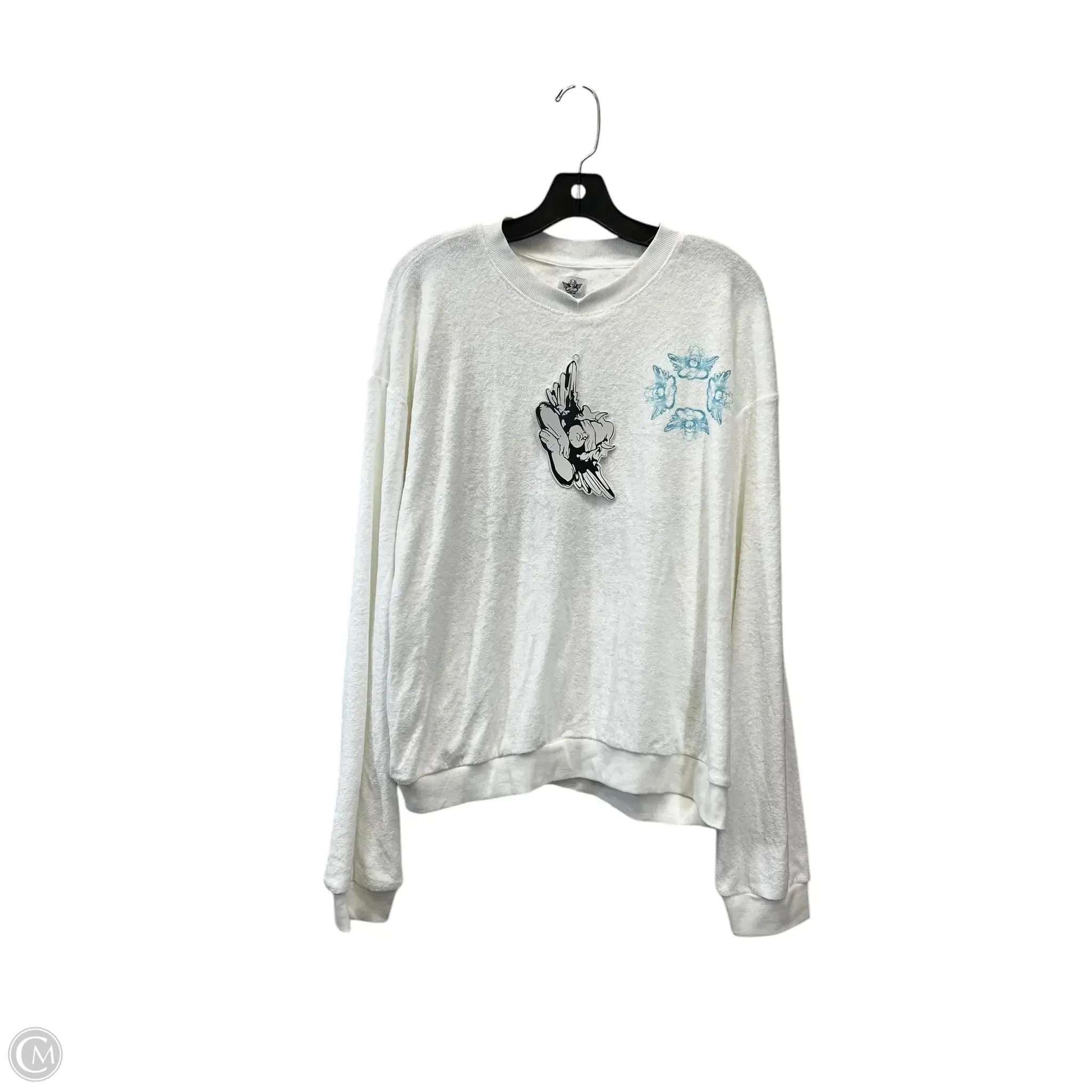 Sweatshirt Crewneck By Boys Lie In White & Yellow, Size: Osfm Fame Glow