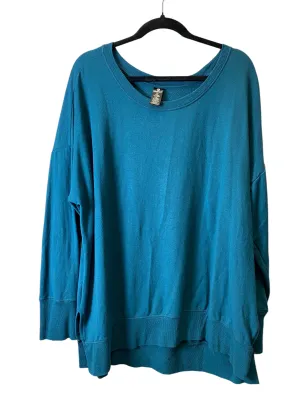 Breezy Comfort WaterRepellent Coating Sweatshirt Crewneck By 90 Degrees By Reflex In Teal, Size: Xxl