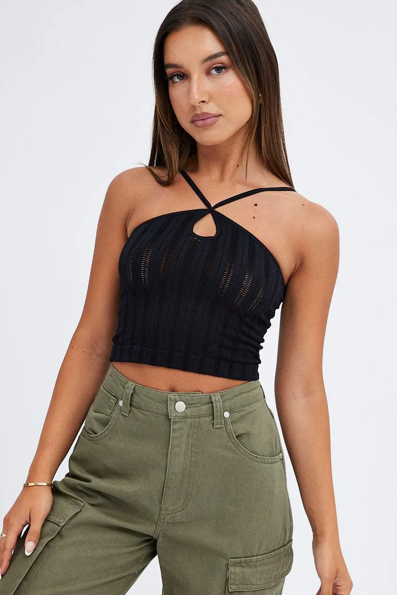 EcoConscious Production SweatAbsorbentLining Black Singlet Top Seamless