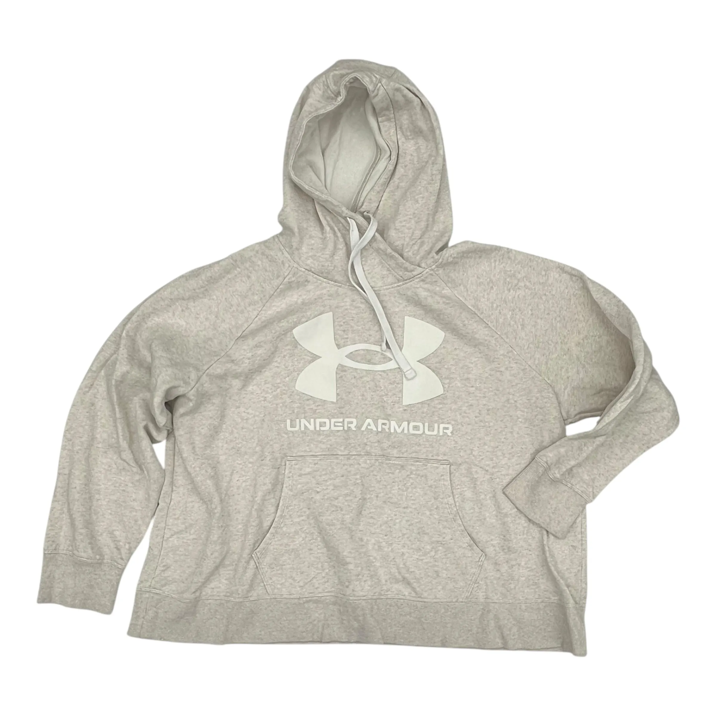 Athletic Sweatshirt Hoodie By Under Armour In Cream, Size:2X lightweight pants