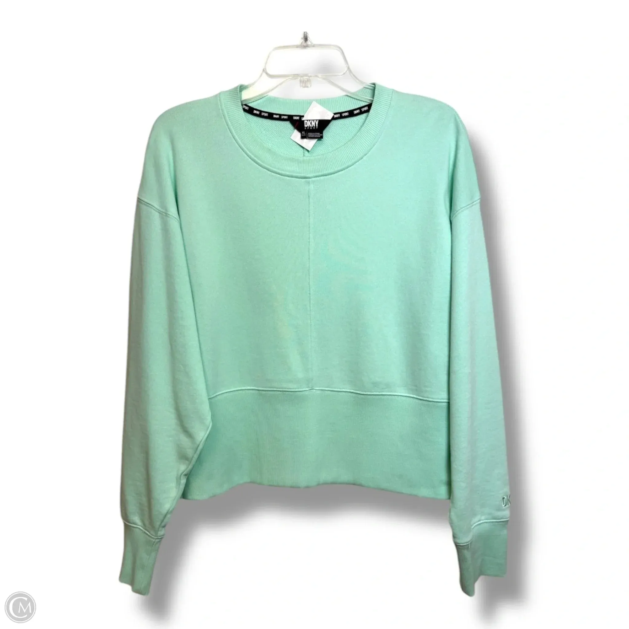Sweatshirt Crewneck By Dkny In Aqua, Size: Xl Cozy Knit Glass Fit