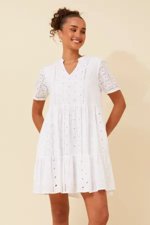 SAHANA BRODERIE ANGLAISE SHORT DRESS MultiPanelDesign winter clothing