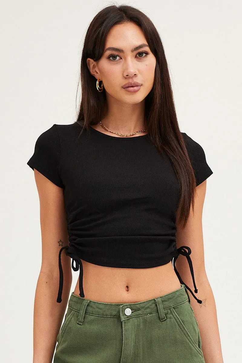 Digital Glow Black Tie Side Baby Tee