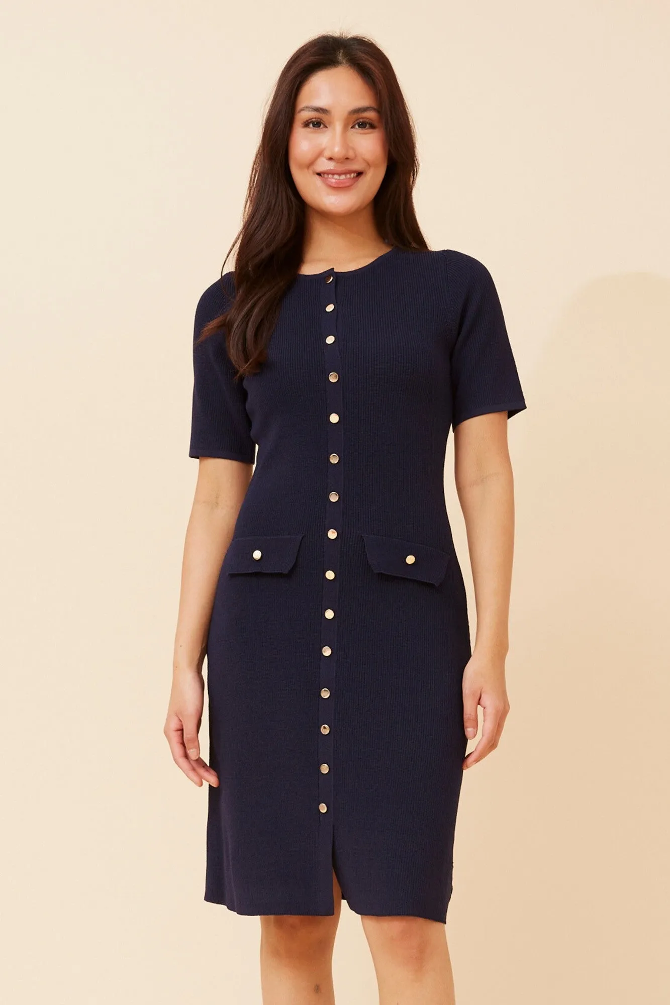 Village Charm Simple Layering ZAYLA SOLID KNIT DRESS
