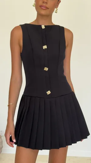 Vesperus Mini Dress - Black Charming Prints Fashion Glow