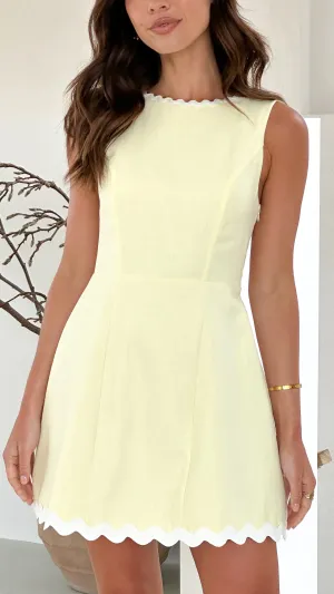 Aceline Mini Dress - Lemon / White Pop Hot