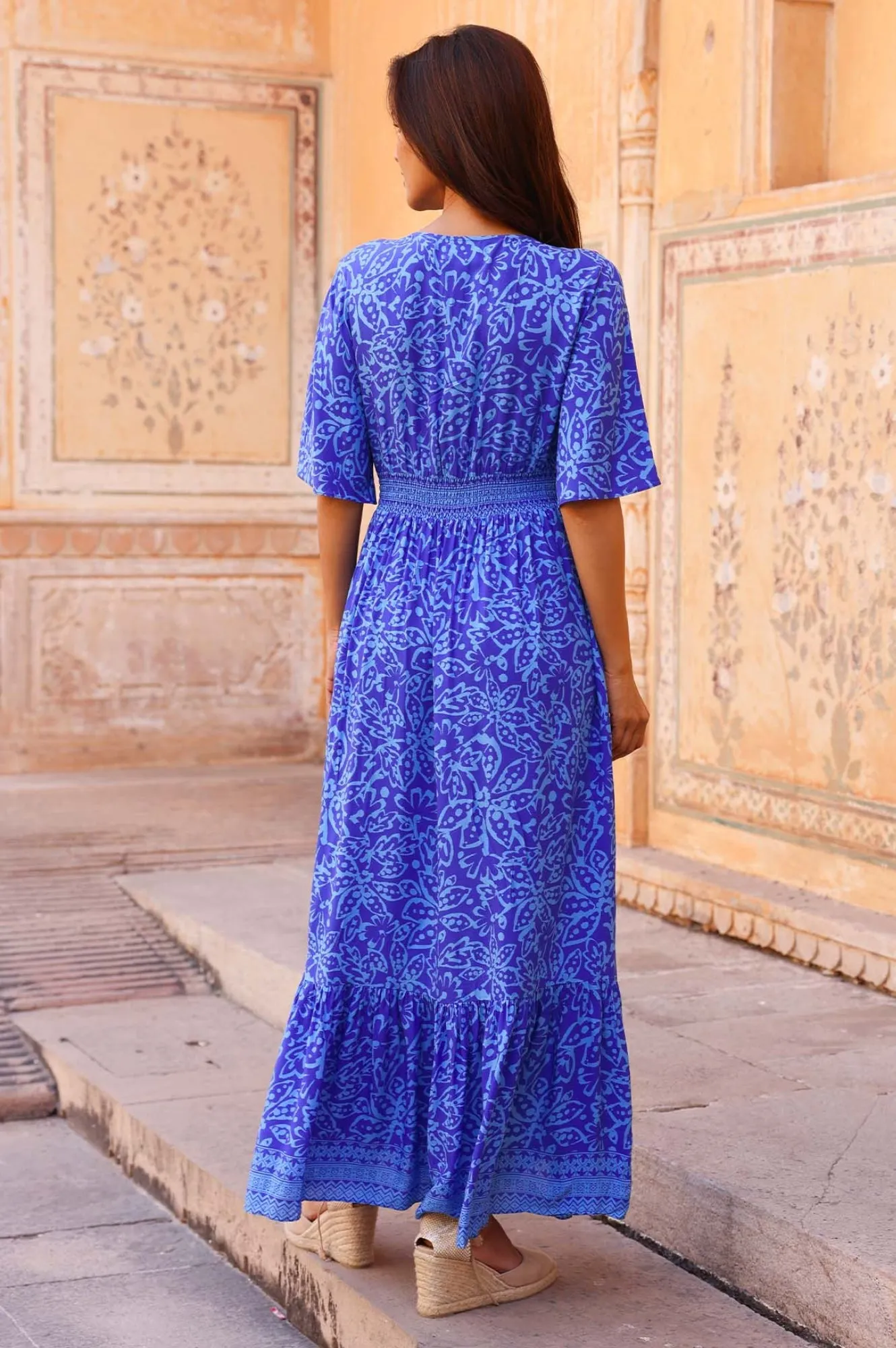 Lena EcoVero? Dress | Cobalt/Light Blue Winter Snow