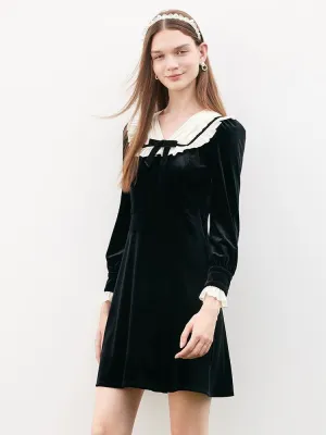 Shift Style Boho Wear Velvet Patchwork Mini Dress