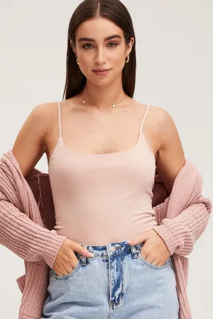 Modern Cut Brown Singlet Top Sleeveless Cotton