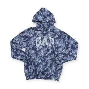 Versatile Fashion Sweatshirt Hoodie By Gap In Blue & White, Size: S